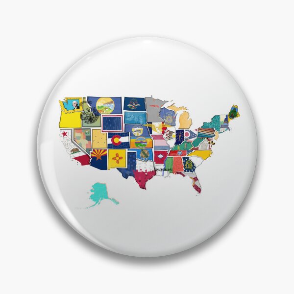 Item preview, USA Custom Map: Iconic Symbols designed and sold by vdwaltDesign.