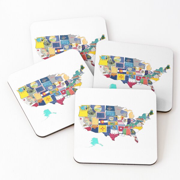 Item preview, USA Custom Map: Iconic Symbols designed and sold by vdwaltDesign.
