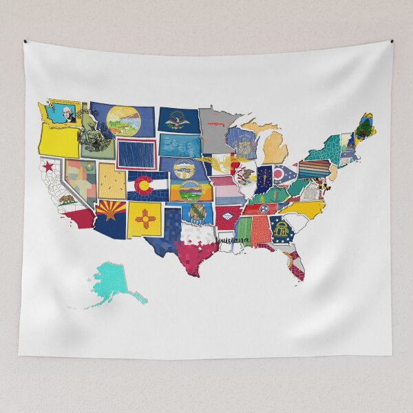 Item preview, USA Custom Map: Iconic Symbols designed and sold by vdwaltDesign.