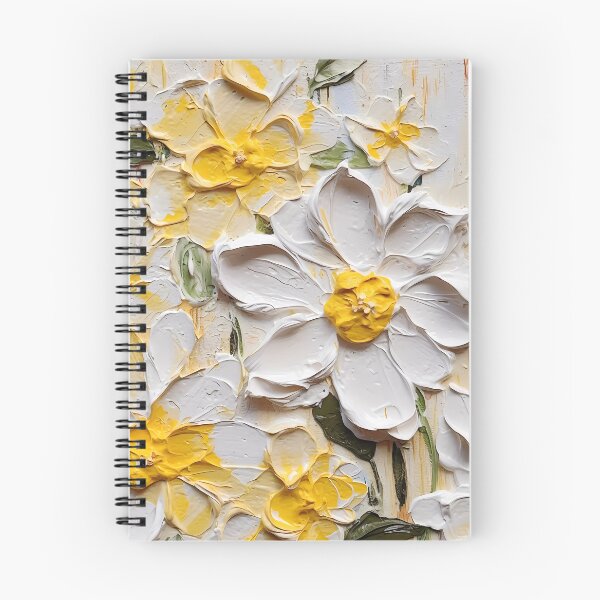 Item preview, Yellow and white flowers artistic texture impasto brush strokes abstract decorative painting02 designed and sold by UnaWu533.