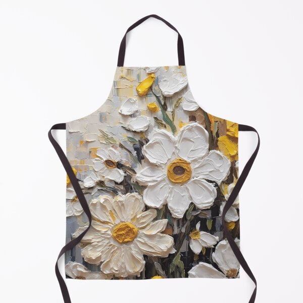 Item preview, Yellow and white flowers artistic texture impasto brush strokes abstract decorative painting03 designed and sold by UnaWu533.