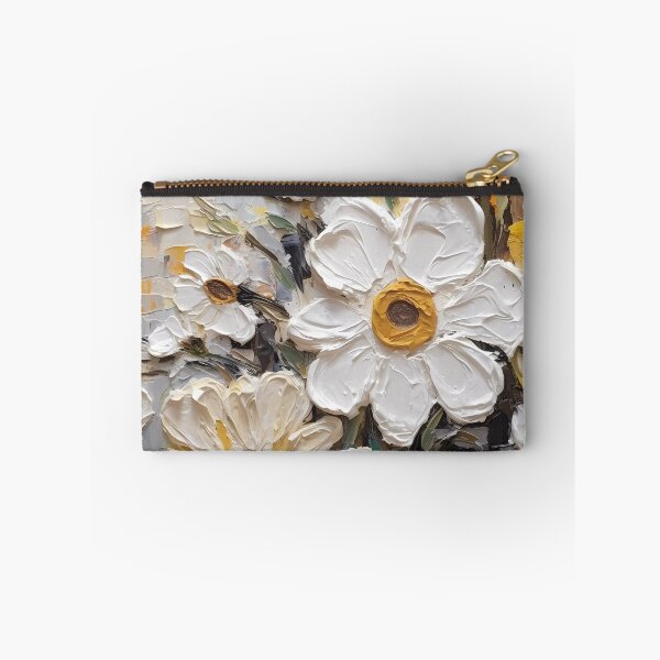 Item preview, Yellow and white flowers artistic texture impasto brush strokes abstract decorative painting03 designed and sold by UnaWu533.