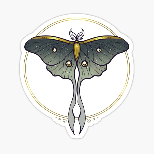 Retro Luna Moth Stickers Witchy Stickers