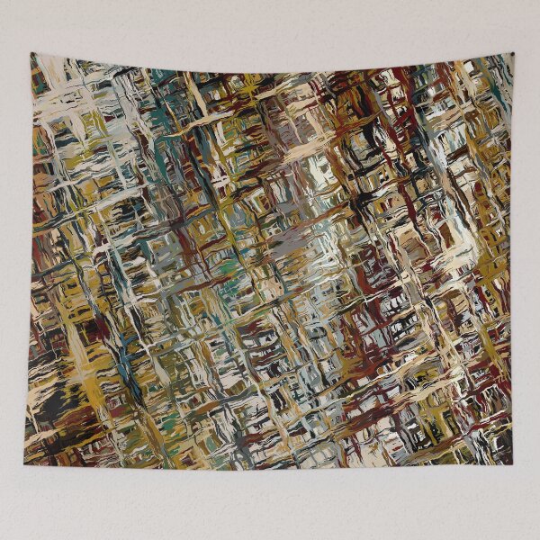 Item preview, Gold Brown & Cream Coloured Crosshatch Abstract Pattern designed and sold by Trevor Hirst.