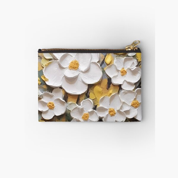 Item preview, Yellow and white flowers artistic texture impasto brush strokes abstract decorative painting06 designed and sold by UnaWu533.