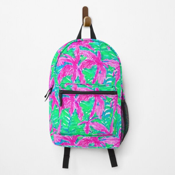 Item preview, Pink palms tropical forest watercolor seamless pattern designed and sold by SophieClimaArt.