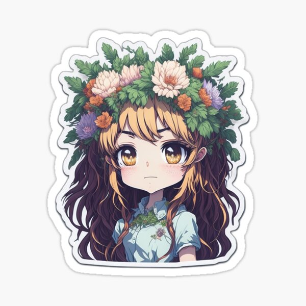 Download Flower Crown Anime Girl By Mayomie  Anime With Flower Crown   Full Size PNG Image  PNGkit