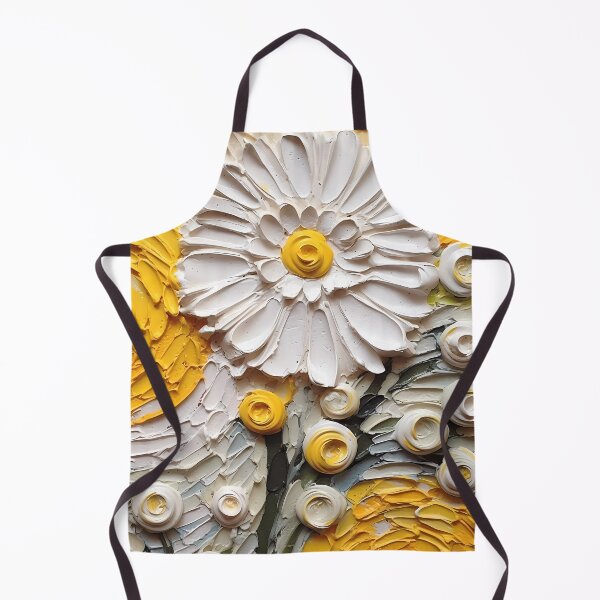 Item preview, Yellow and white flowers artistic texture impasto brush strokes abstract decorative painting07 designed and sold by UnaWu533.