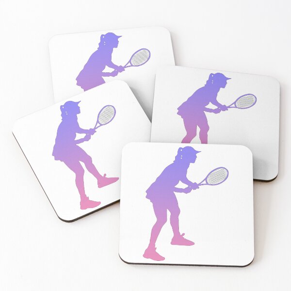 Artikelvorschau, Tennismädchen in Bereitschaftsposition | Pink und lila entworfen und verkauft von BigCityTennis.