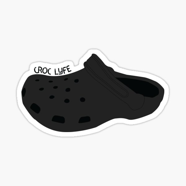 black crocs with stickers