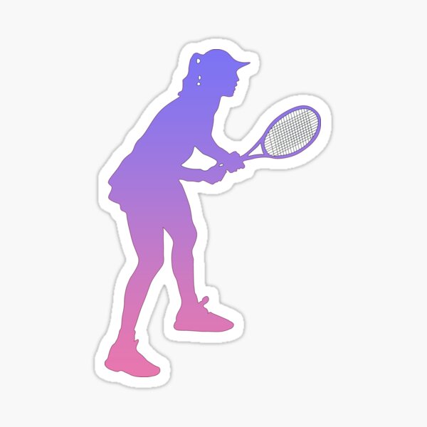 Item preview, Tennis Girl in Ready Position | Pink and Purple designed and sold by BigCityTennis.