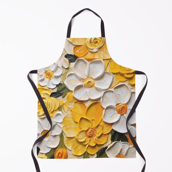 Item preview, Yellow and white flowers artistic texture impasto brush strokes abstract decorative painting08 designed and sold by UnaWu533.