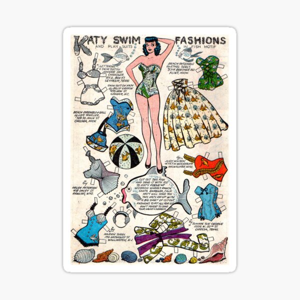 Item preview, Katy Swim Fashions (1956) - Vintage Paper Doll designed and sold by SALON DES ARTS.