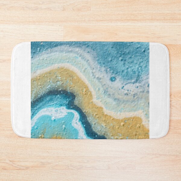 Item preview, Abstract background with light blue and yellow acrylic paint designed and sold by MTShoppingLine.
