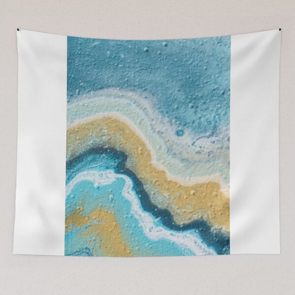 Item preview, Abstract background with light blue and yellow acrylic paint designed and sold by MTShoppingLine.