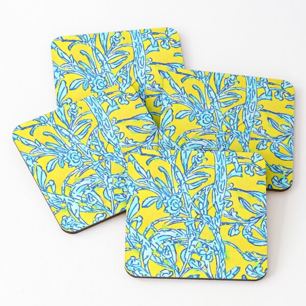 Item preview, Yellow and turquoise watercolor acantus designed and sold by SophieClimaArt.