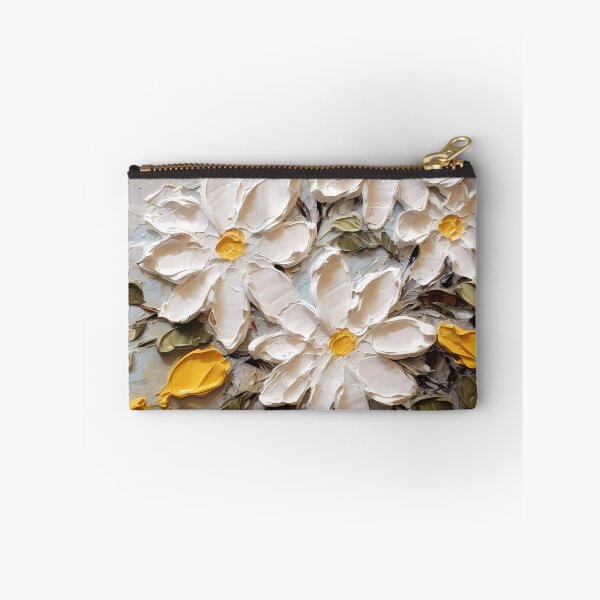 Item preview, Yellow and white flowers artistic texture impasto brush strokes abstract decorative painting11 designed and sold by UnaWu533.