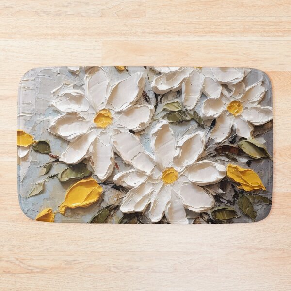 Item preview, Yellow and white flowers artistic texture impasto brush strokes abstract decorative painting11 designed and sold by UnaWu533.