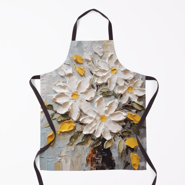 Item preview, Yellow and white flowers artistic texture impasto brush strokes abstract decorative painting11 designed and sold by UnaWu533.