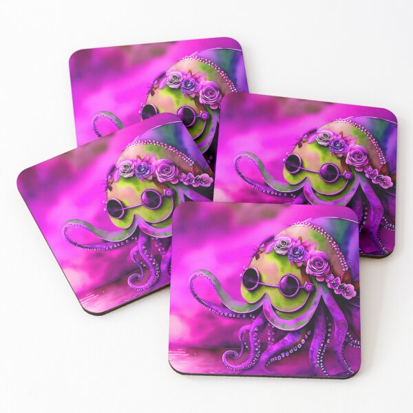 Item preview, Steampunk Octopus Retrofuturism - Lilac and Pink Cephalopod - AI Generated Art 6 of 8 designed and sold by Beachy.