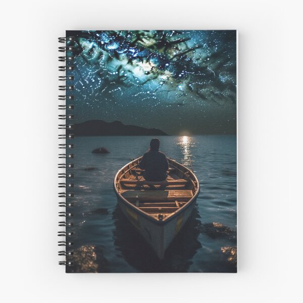Item preview, "Starlit Journey"" - An UHD Art Piece of an Adventurous Boat Under a Star-Filled Sky, Inspired by Maranao Art and Cosmic Visions designed and sold by stateofhuman.