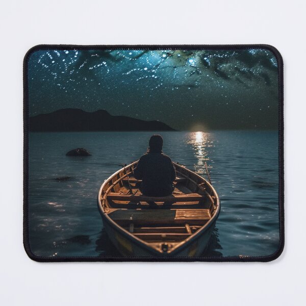 Item preview, "Starlit Journey"" - An UHD Art Piece of an Adventurous Boat Under a Star-Filled Sky, Inspired by Maranao Art and Cosmic Visions designed and sold by stateofhuman.