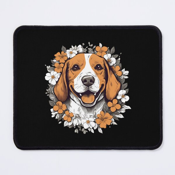 Item preview, Cute Beagle Surrounded with Blossom Flower Design Floral Art Pet Dog designed and sold by MysteriousJ.