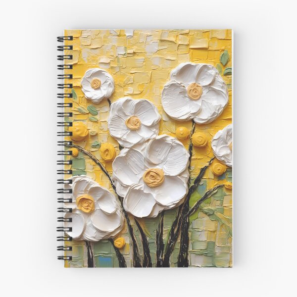 Item preview, Yellow and white flowers artistic texture impasto brush strokes abstract decorative painting16 designed and sold by UnaWu533.