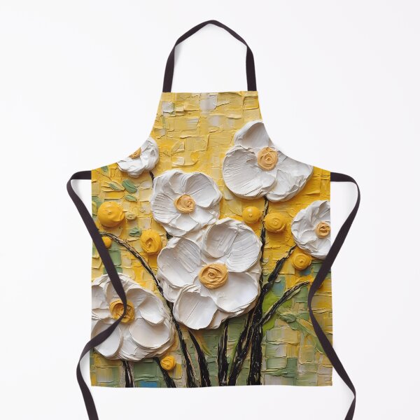 Item preview, Yellow and white flowers artistic texture impasto brush strokes abstract decorative painting16 designed and sold by UnaWu533.