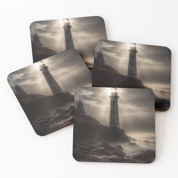 Item preview, "Storm's Beacon II" - An UHD Art Piece of a Lighthouse Against a Stormy Sea, Inspired by Jessica Drossin and Anton Semenov designed and sold by stateofhuman.