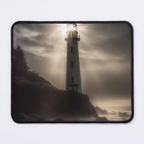 Item preview, "Storm's Beacon II" - An UHD Art Piece of a Lighthouse Against a Stormy Sea, Inspired by Jessica Drossin and Anton Semenov designed and sold by stateofhuman.
