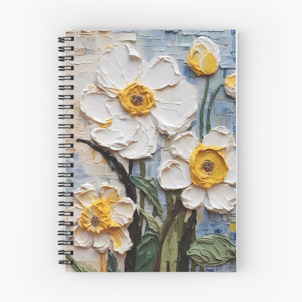 Item preview, Yellow and white flowers artistic texture impasto brush strokes abstract decorative painting17 designed and sold by UnaWu533.