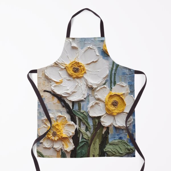 Item preview, Yellow and white flowers artistic texture impasto brush strokes abstract decorative painting17 designed and sold by UnaWu533.