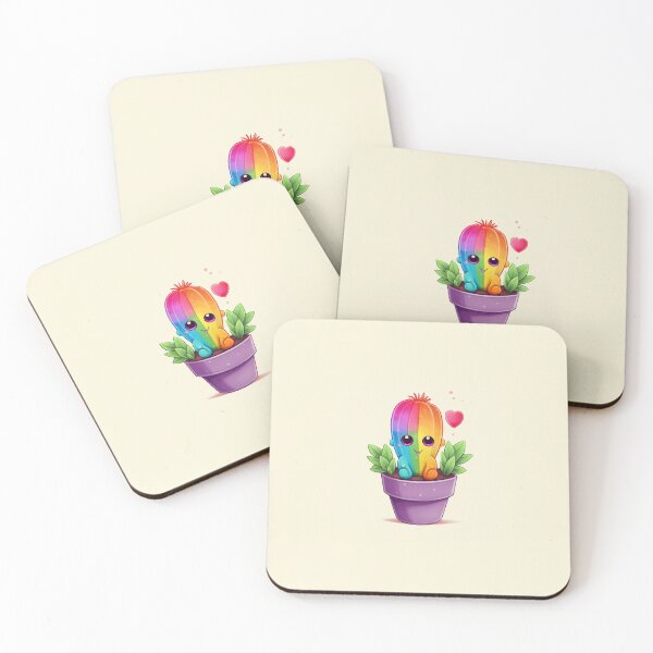 Item preview, Cute colorful rainbow baby cactus designed and sold by Earth Nature Creations.