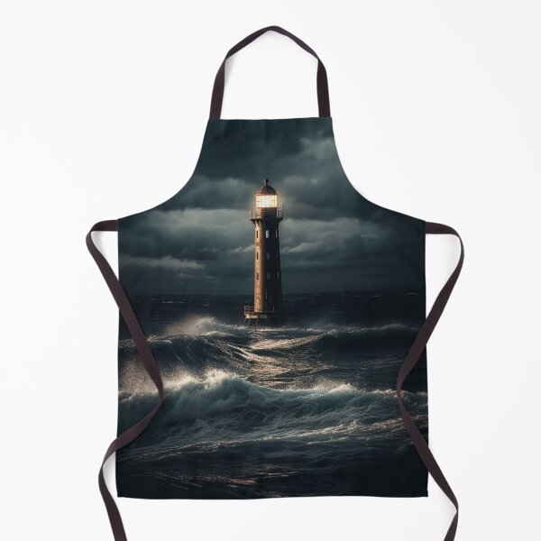 Item preview, UHD Photo-Realistic Lighthouse Amidst a Stormy Sea - Inspired by Bastien Lecouffe-Deharme and Thomas Wrede Art Styles designed and sold by stateofhuman.