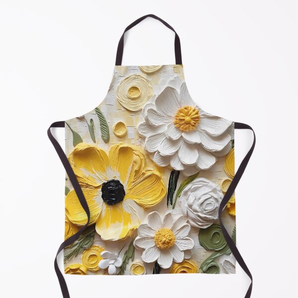 Item preview, Yellow and white flowers artistic texture impasto brush strokes abstract decorative painting18 designed and sold by UnaWu533.