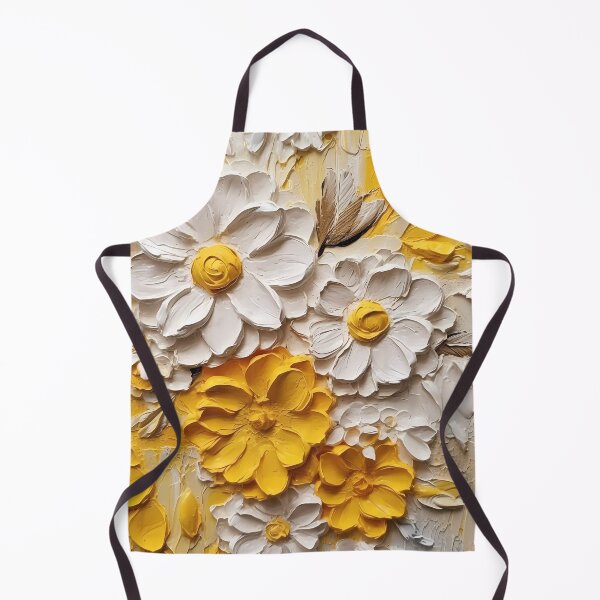 Item preview, Yellow and white flowers artistic texture impasto brush strokes abstract decorative painting19 designed and sold by UnaWu533.