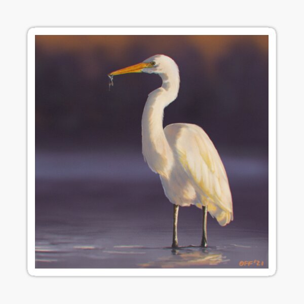 White Heron Sticker