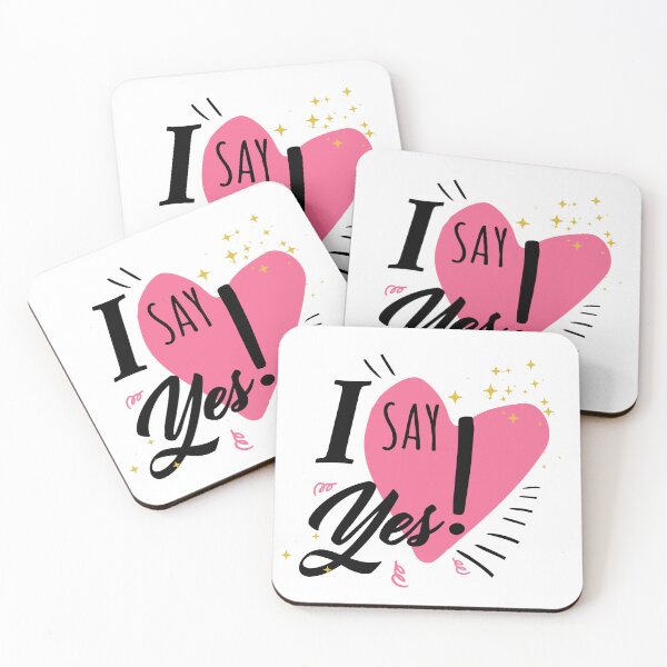 Item preview, I SAY YES! with Cute pink heart designed and sold by Ndli.