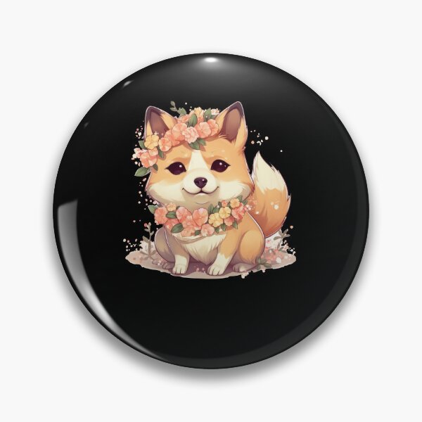Item preview, Japanese dog Shiba Inu girl with flower wreath designed and sold by Naohiro.