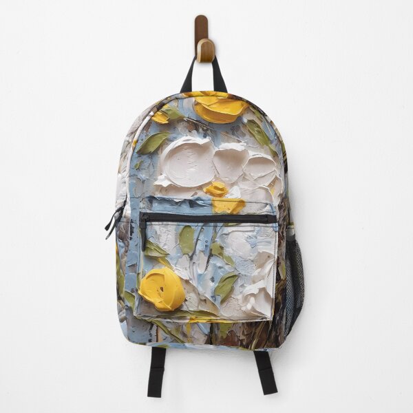 Item preview, Yellow and white flowers artistic texture impasto brush strokes abstract decorative painting20 designed and sold by UnaWu533.