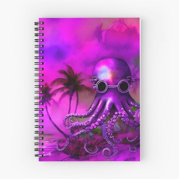 Item preview, Steampunk Octopus Retrofuturism - Lilac and Pink Cephalopod - AI Generated Art 7 of 8 designed and sold by Beachy.