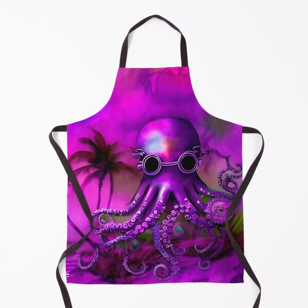 Item preview, Steampunk Octopus Retrofuturism - Lilac and Pink Cephalopod - AI Generated Art 7 of 8 designed and sold by Beachy.