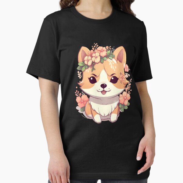 Item preview, Japanese dog Shiba Inu girl with flower wreath designed and sold by Naohiro.