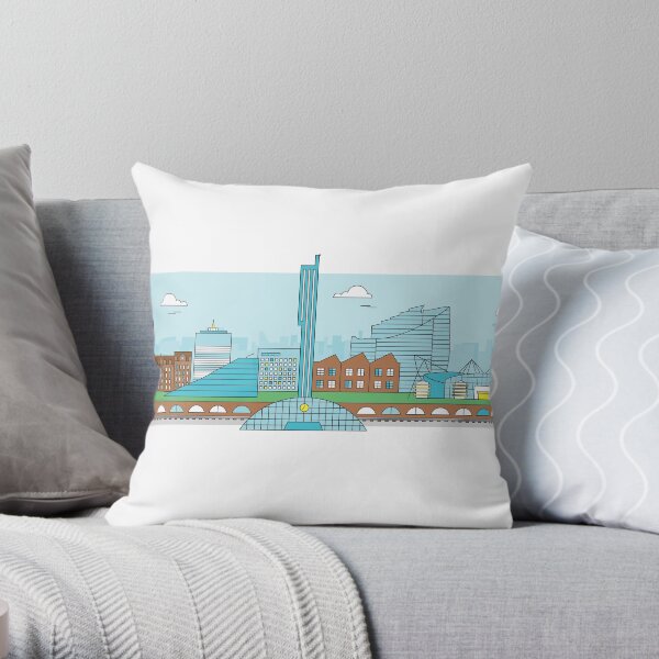 Manchester Skyline Throw Pillow