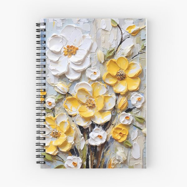 Item preview, Yellow and white flowers artistic texture impasto brush strokes abstract decorative painting21 designed and sold by UnaWu533.