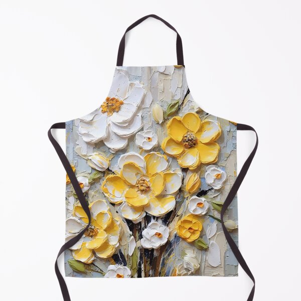 Item preview, Yellow and white flowers artistic texture impasto brush strokes abstract decorative painting21 designed and sold by UnaWu533.