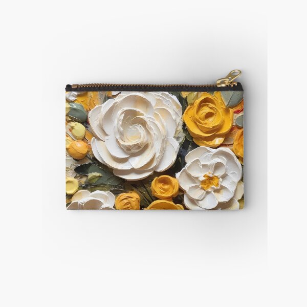 Item preview, Yellow and white flowers artistic texture impasto brush strokes abstract decorative painting22 designed and sold by UnaWu533.