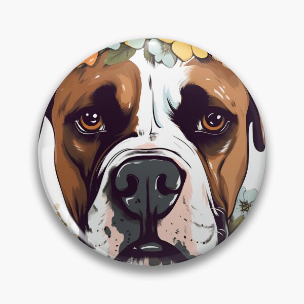 Item preview, Cute Boxer Surrounded with Blossom Flower Design Floral Art Pet Dog designed and sold by MysteriousJ.