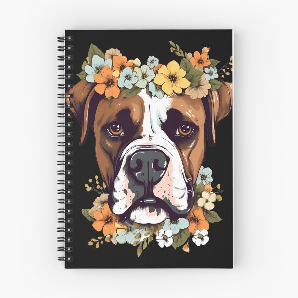 Item preview, Cute Boxer Surrounded with Blossom Flower Design Floral Art Pet Dog designed and sold by MysteriousJ.